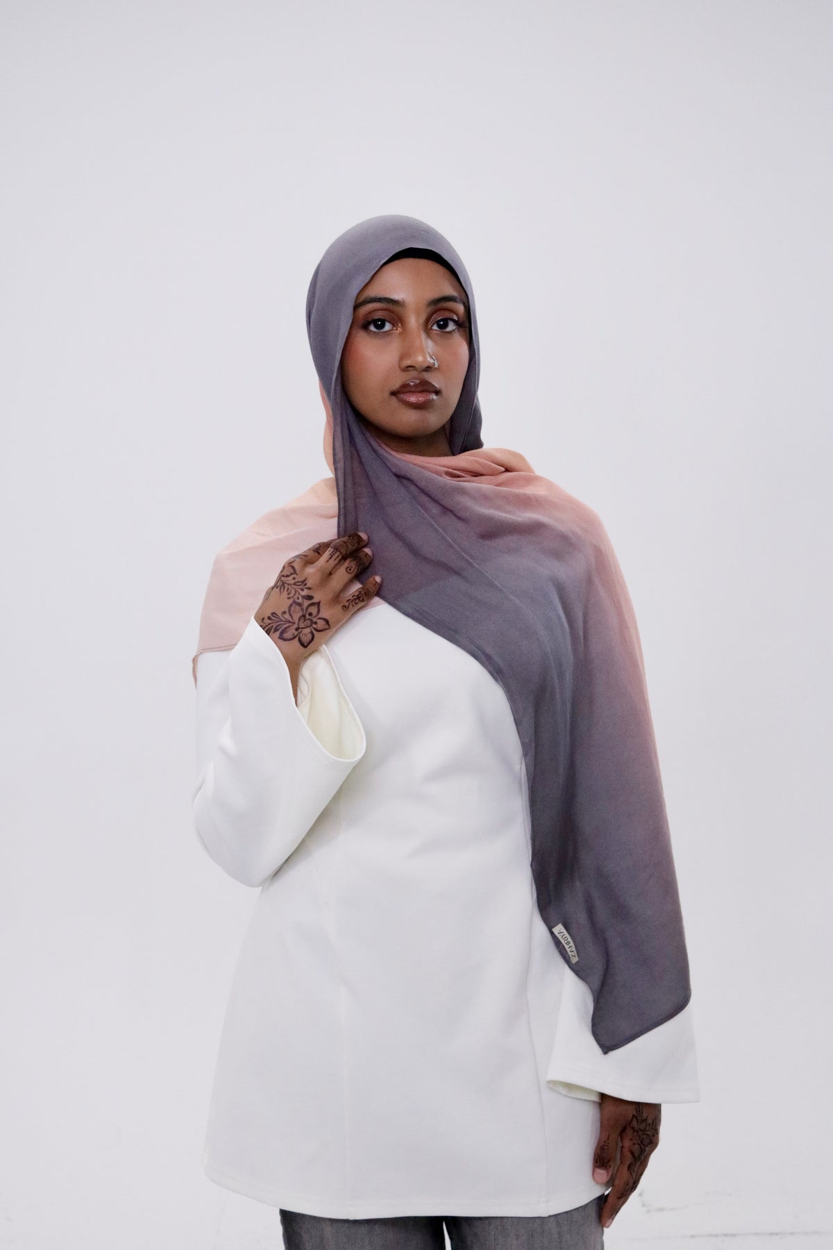 Amber Dusk hand-dyed ombre modal hijab – Zahriya
