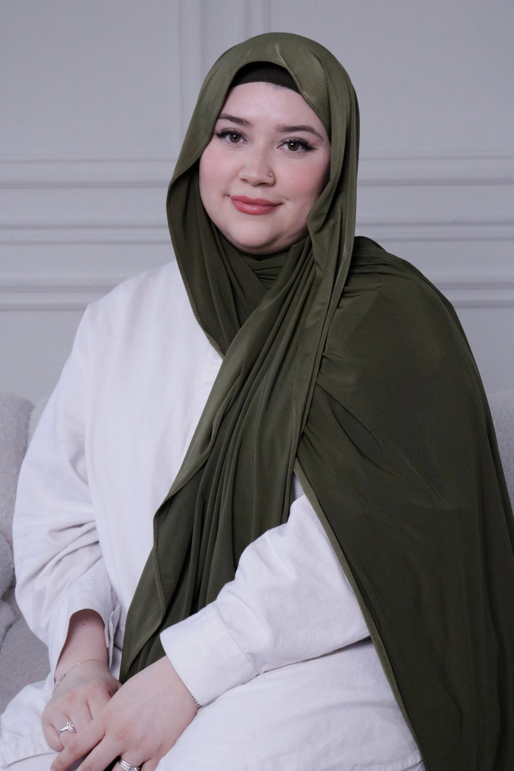 Moss Green liquid jersey hijab – Zahriya