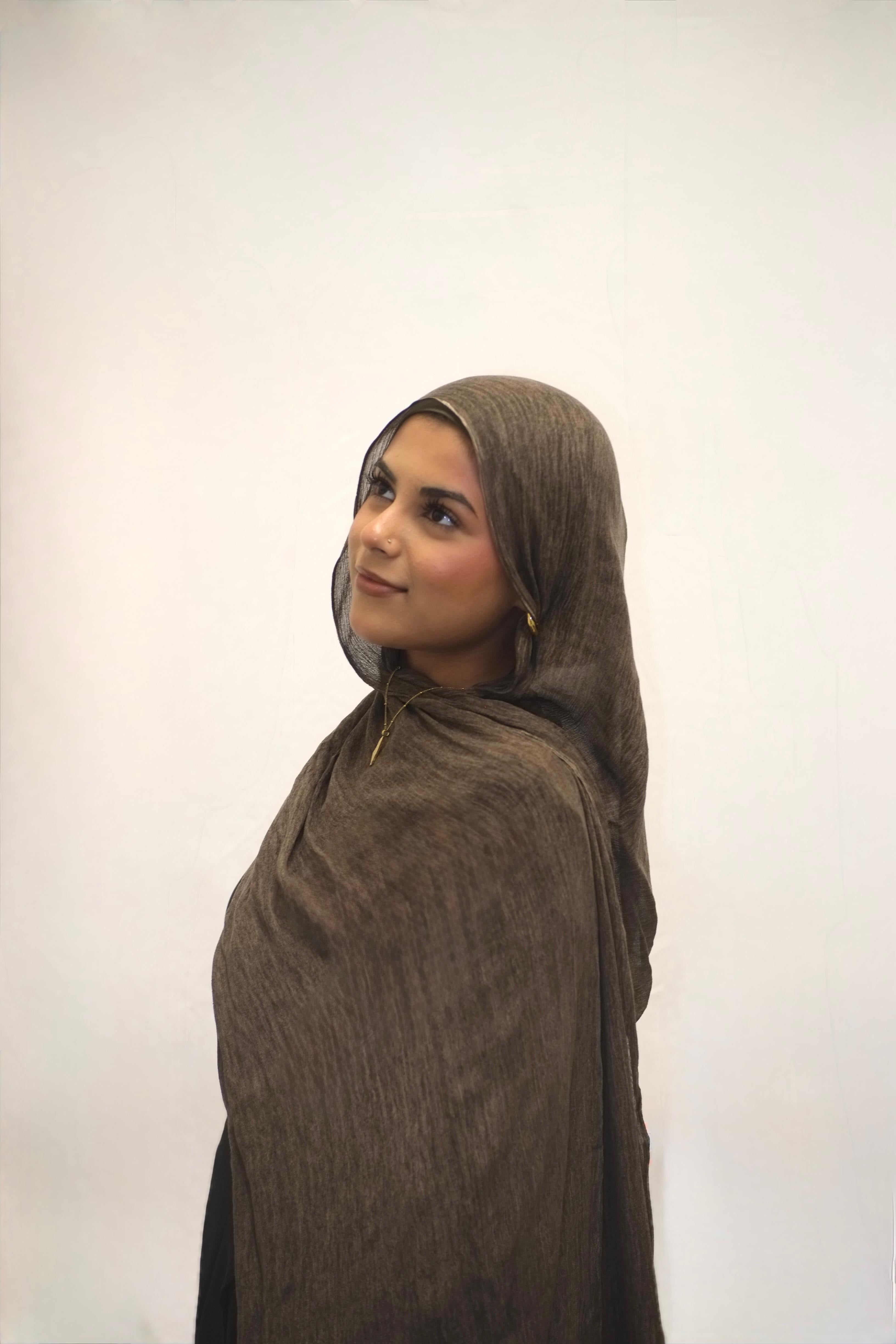 Modal Crinkle Hijab-Mocha