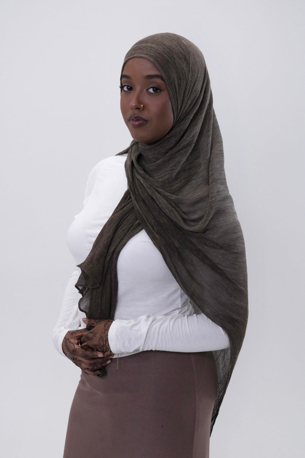 Modal Crinkle Hijab-Espresso