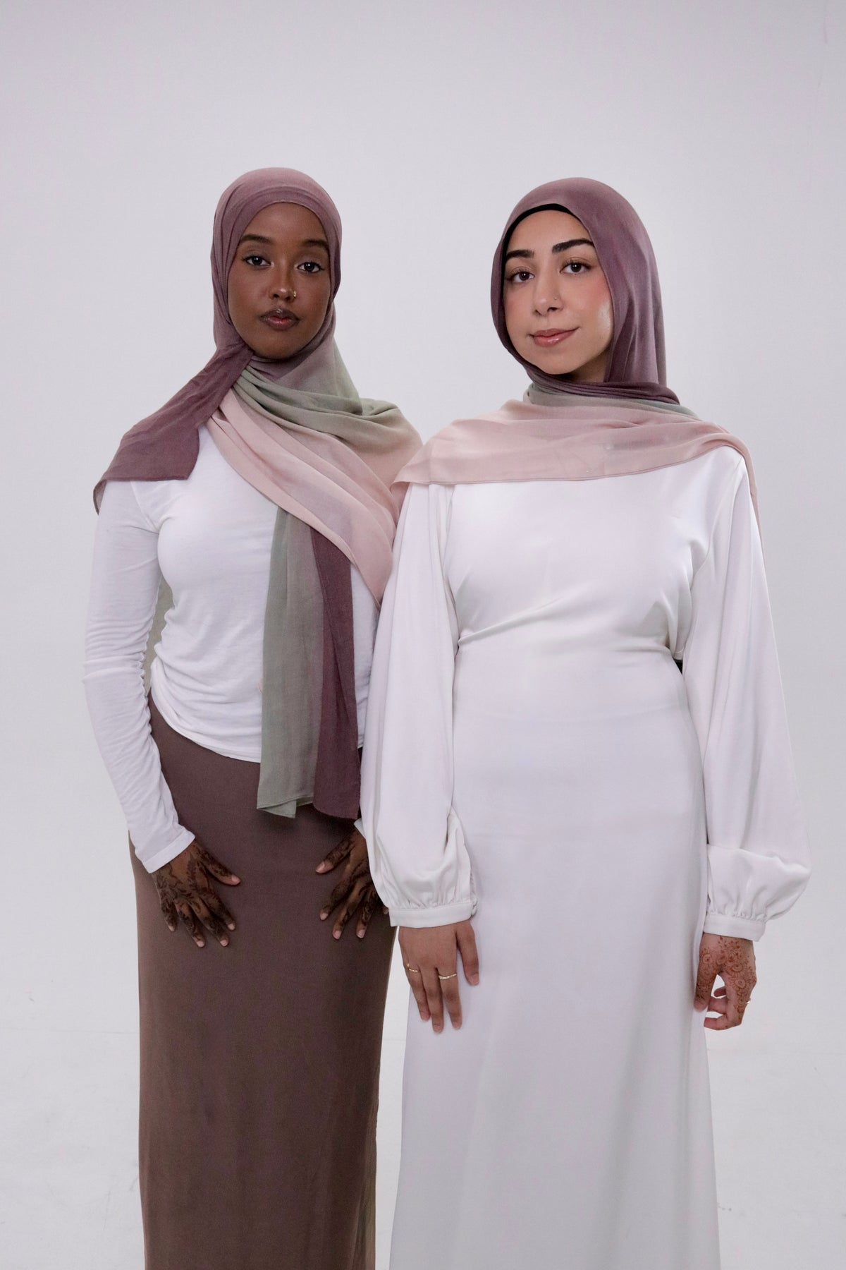 Sage Stone grey-green hand-dyed ombre modal hijab – Zahriya