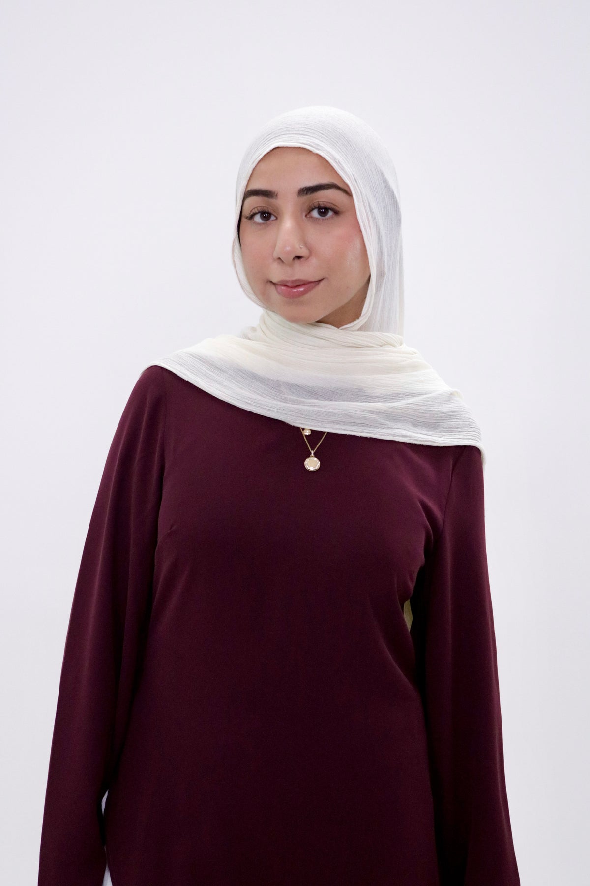 Vanilla cream modal crinkle hijab – Zahriya
