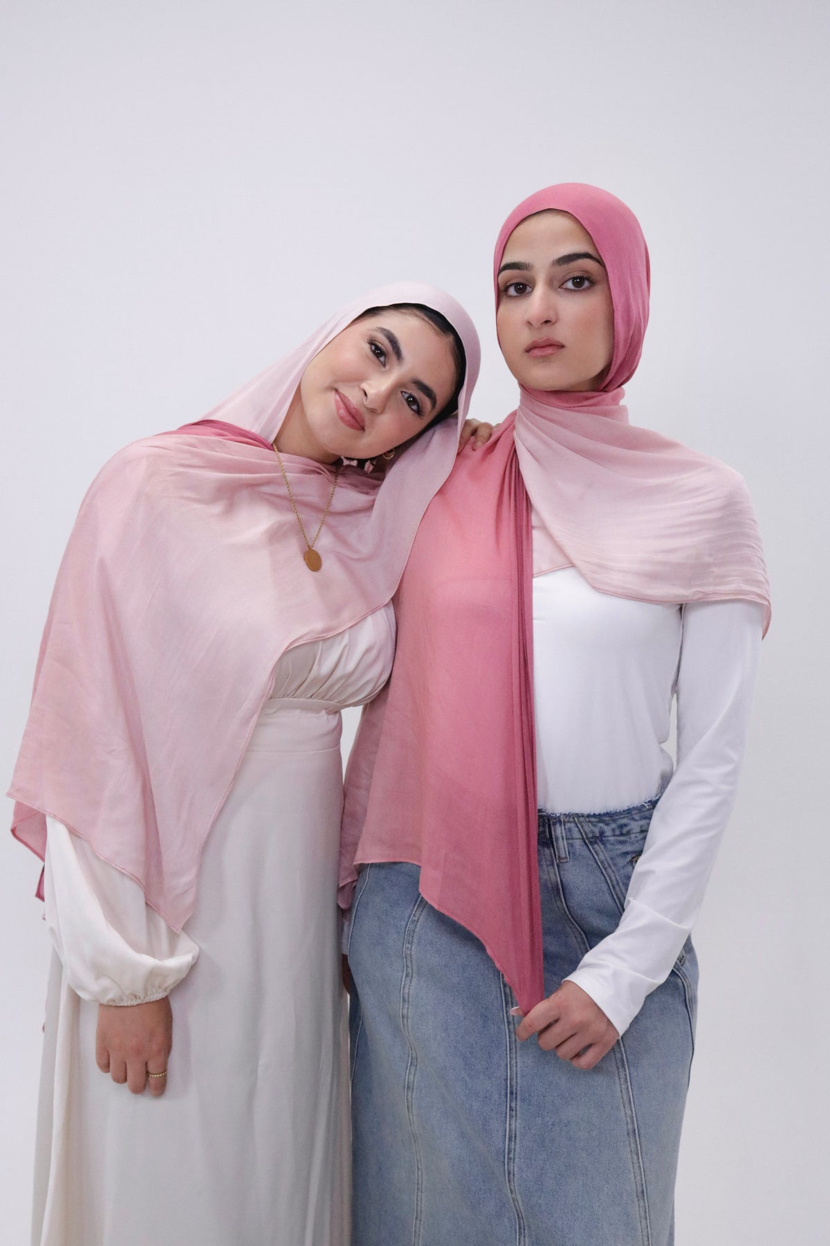 Peach Blush hand-dyed ombre modal hijab – Zahriya