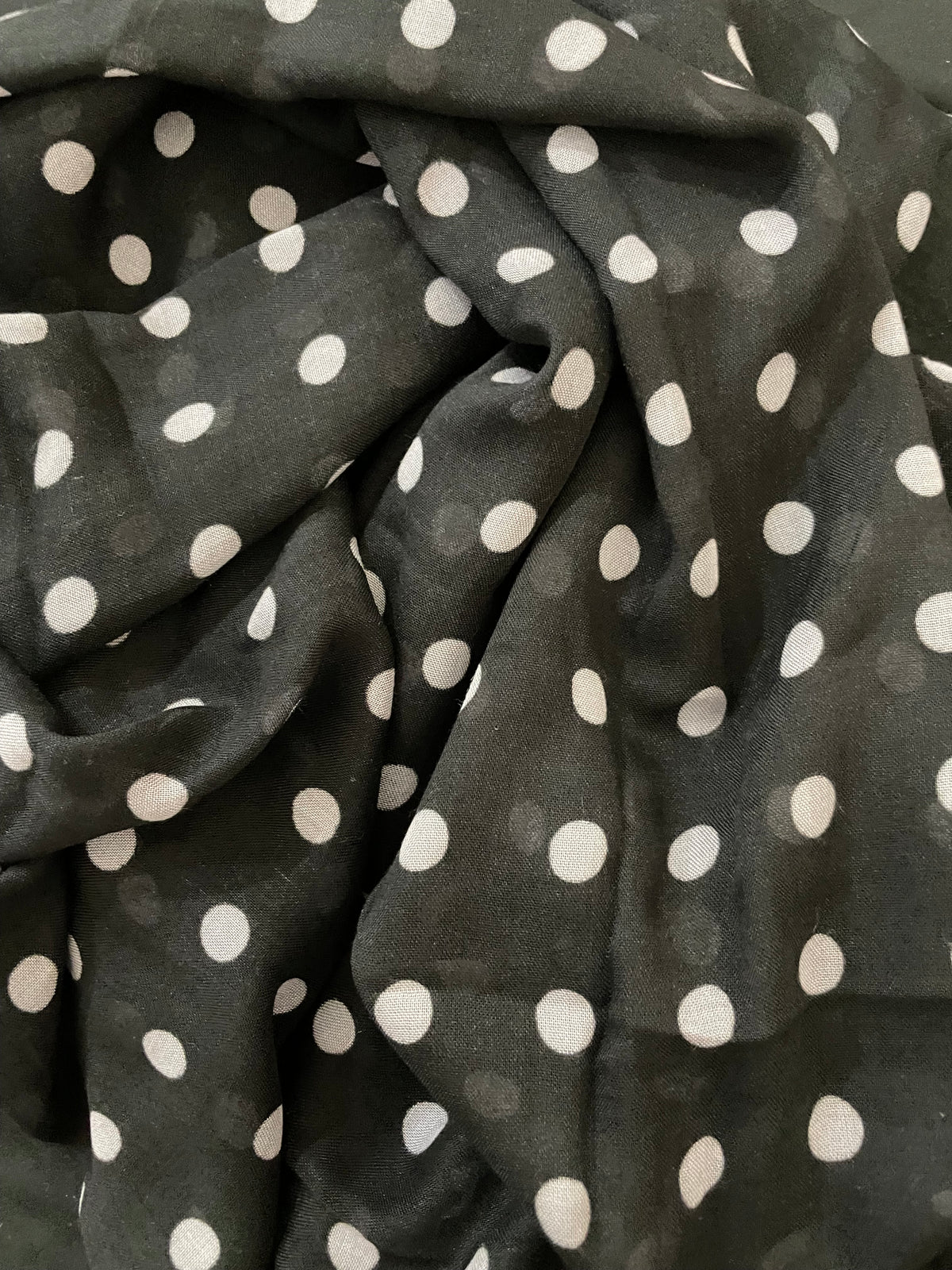Black polka dot printed modal hijab – Zahriya